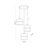 LINOBIANCO Natural Woven Pendant Ceiling Light Fixture for Kitchen Island, Dining Room & Living Room (3-Light)