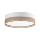 Linobianco Natural Linen Scandinavian Flush Mount Ceiling Light for Bedroom, Hallway & Low Ceilings
