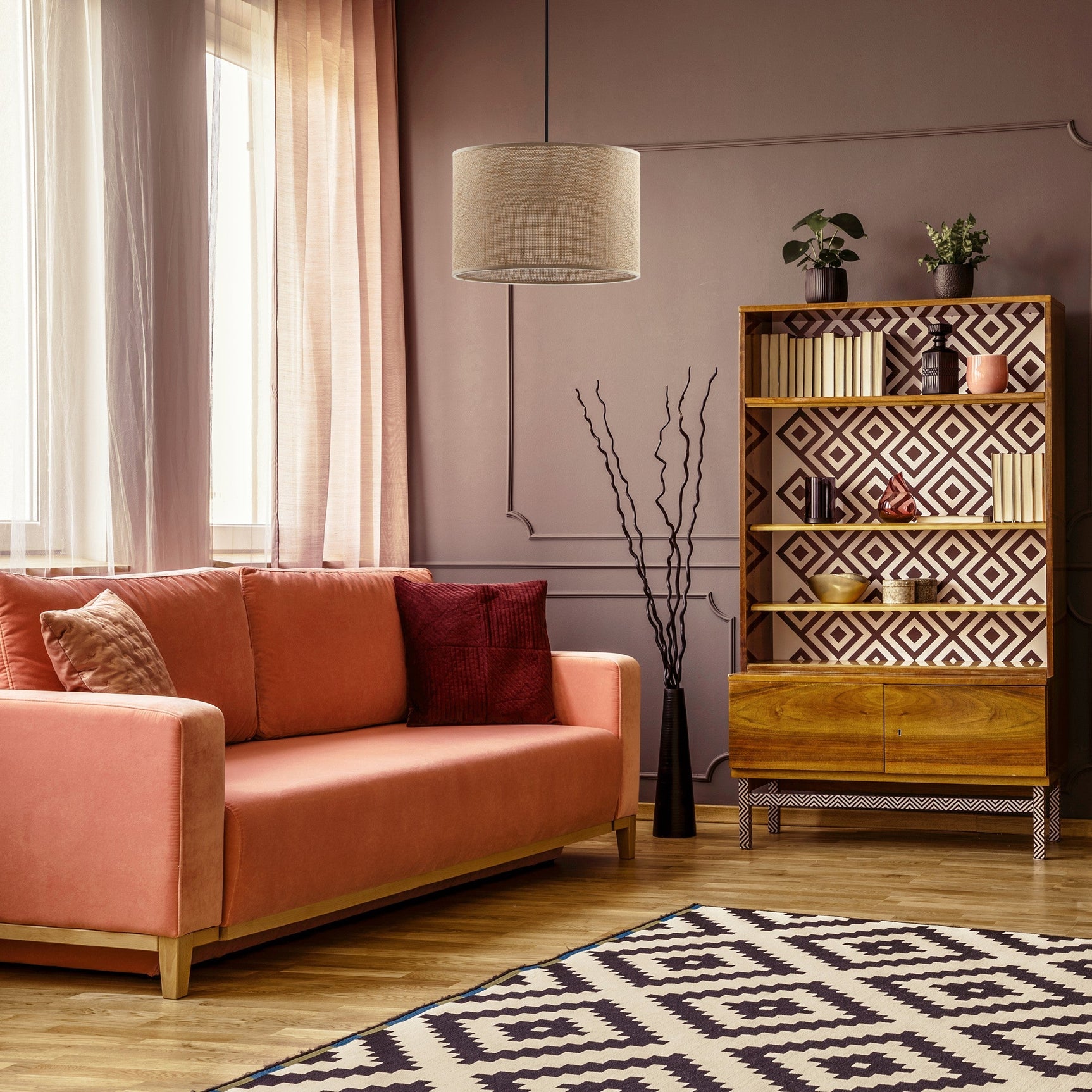 Jute Natural Fiber Scandinavian Pendant Ceiling Light for Kitchen Island, Dining Room & Warm Interior Lighting