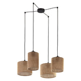JUTE Natural Woven Jute Pendant Ceiling Light Fixture for Kitchen Island, Dining Room & Living Room