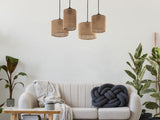 JUTE Natural Woven Jute Pendant Ceiling Light Fixture for Kitchen Island, Dining Room & Living Room