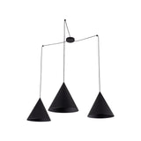 CONO Black Modern Minimalist Suspension Pendant Ceiling Light Fixture for Kitchen Island, Dining Room & Living Room (3-Light)