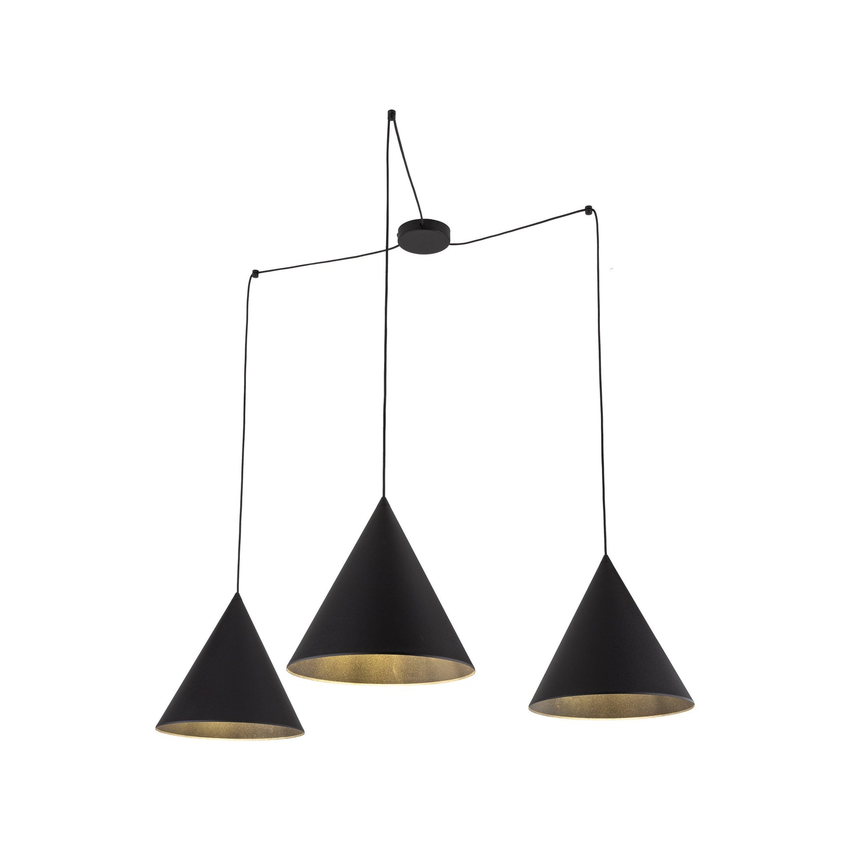 CONO Black Modern Minimalist Suspension Pendant Ceiling Light Fixture for Kitchen Island, Dining Room & Living Room (3-Light)