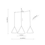 CONO Black Modern Minimalist Suspension Pendant Ceiling Light Fixture for Kitchen Island, Dining Room & Living Room (3-Light)