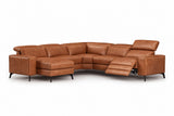 Esther Distressed Italian Aniline Leather Corner Recliner Sectional Sofa