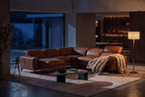 Esther Distressed Italian Aniline Leather Corner Recliner Sectional Sofa
