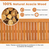 6 Pieces Outdoor Acacia Wood Dining Set with Umbrella Hole