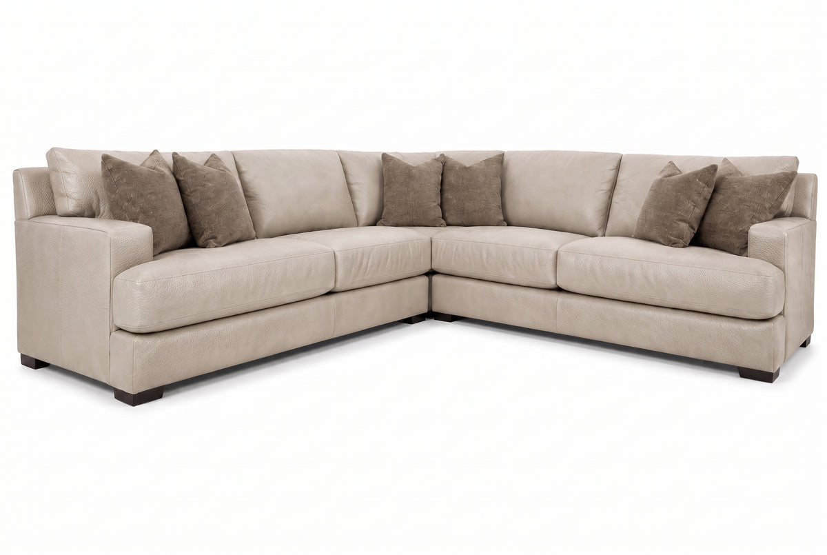 Aurelio Leather Corner Sectional Sofa