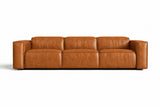Emery Distressed Italian Aniline Leather Dual Recliner Sofa
