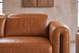 Octavia Distressed Italian Aniline Leather Reclining Corner Sectional Sofa