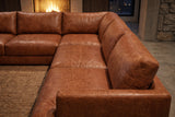 Serena Distressed Leather Corner Sectional Sofa
