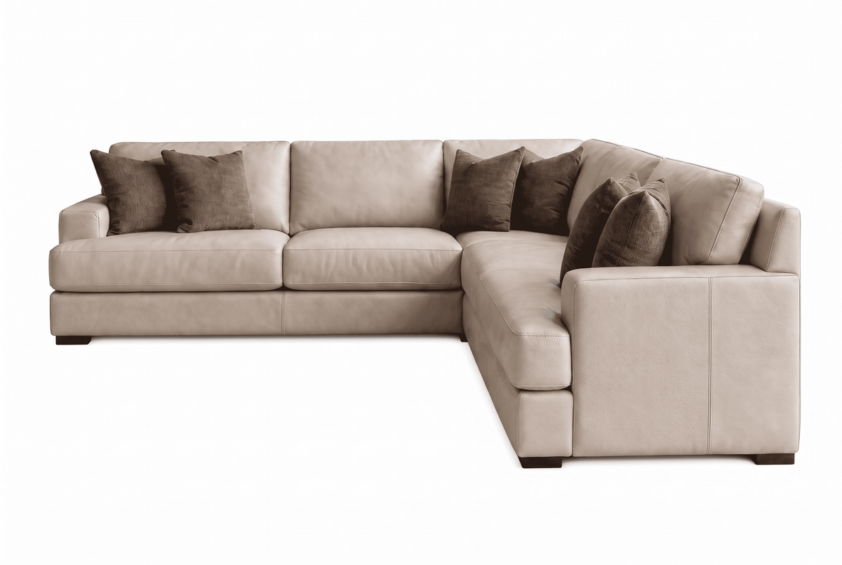 Aurelio Leather Corner Sectional Sofa