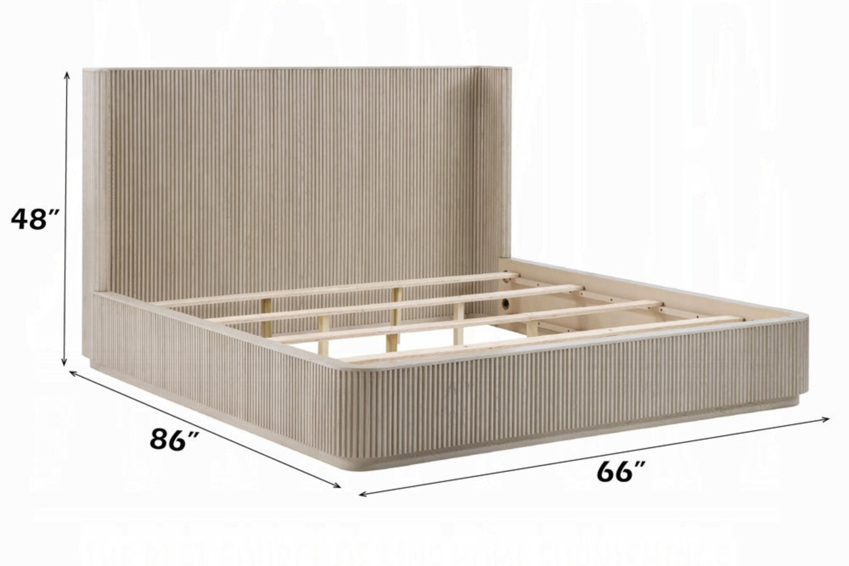 Chianti Luxury Chanel Detail Bed - Light Oak