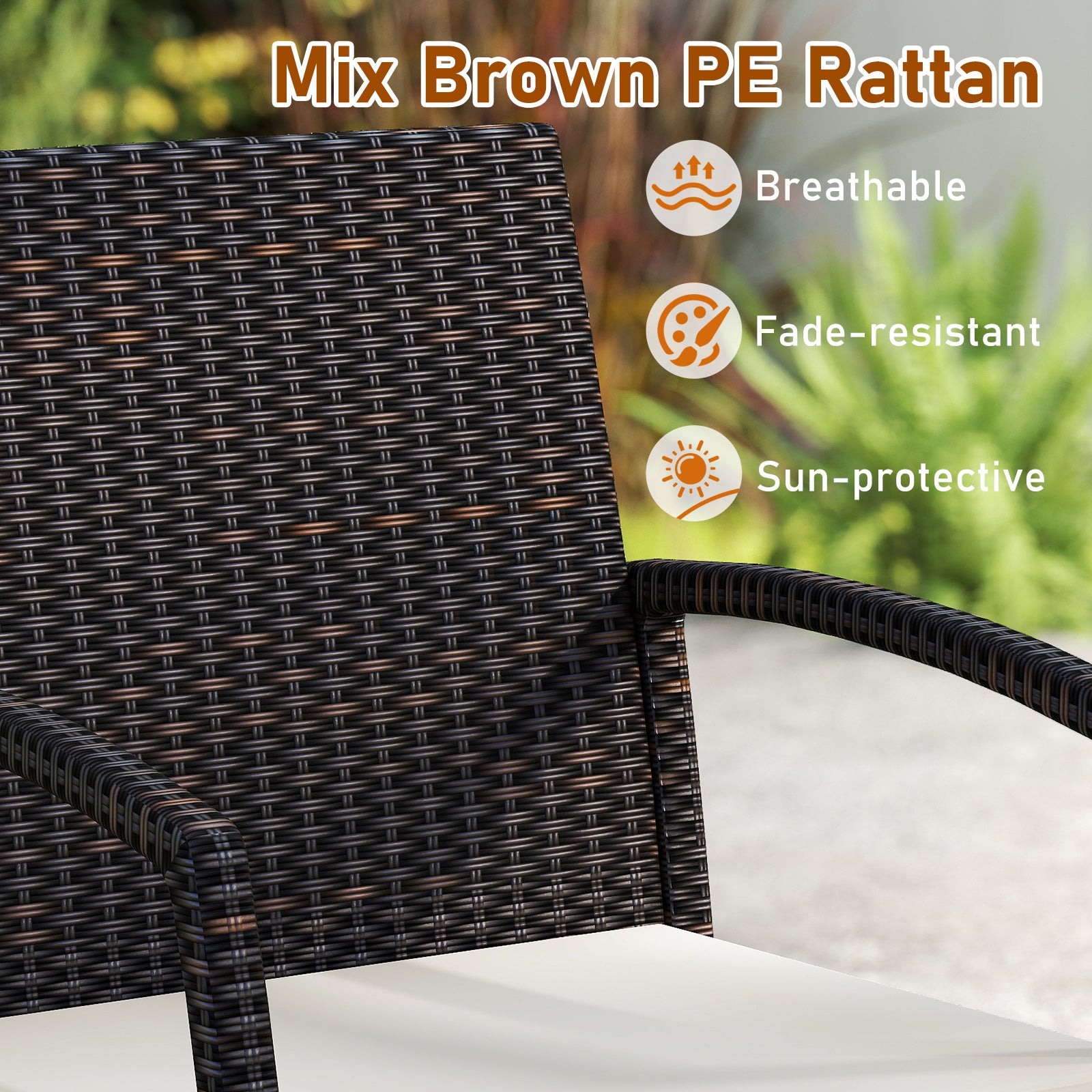 7 Pieces Outdoor Dining Set Acacia Wood Table with Umbrella Hole and Cushions