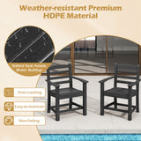 7 Pieces Outdoor Dining Table Set for 6 People 67 Inch HDPE Patio Rectangle Table and 6 Armchairs