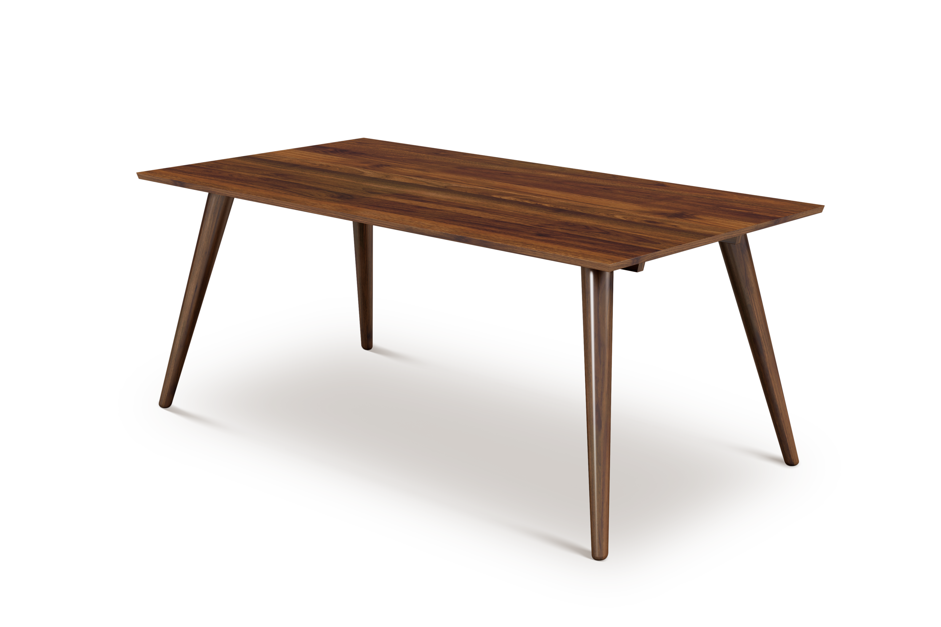 Valencia Alice Mid-Century Modern Dining Table, Walnut Color