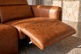 Octavia Distressed Italian Aniline Leather Reclining Corner Sectional Sofa