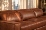 Esther Distressed Italian Aniline Leather Power Dual Recliner Sofa