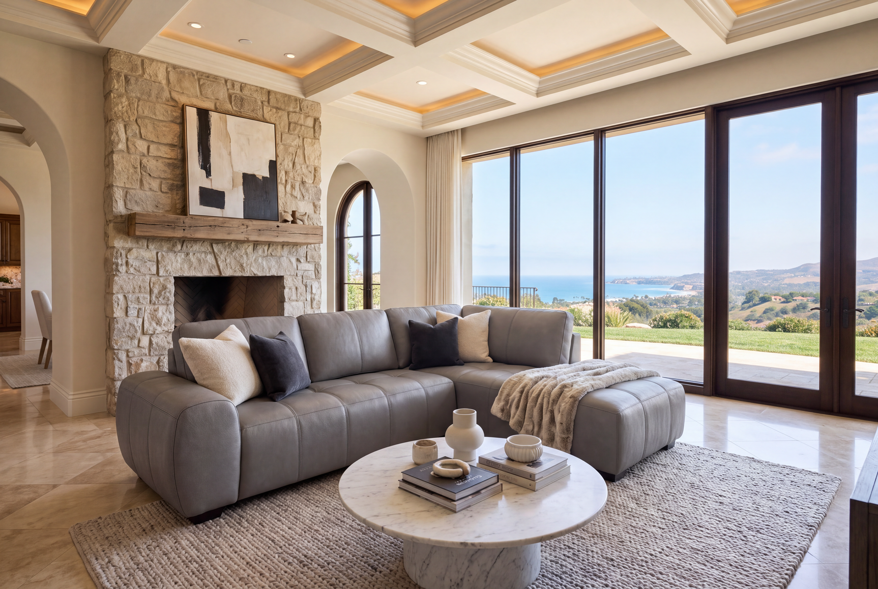 Evelina Leather Sectional Sofa