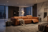 Emery Distressed Italian Aniline Leather Dual Recliner Sofa