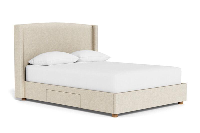 Valencia Harley Wood Storage Queen Bed Frame, Beige