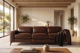 Esther Distressed Italian Aniline Leather Power Dual Recliner Sofa