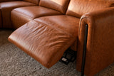 Octavia Distressed Italian Aniline Leather Reclining Corner Sectional Sofa