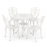 8-Piece Outdoor Furniture Set-Solar Umbrella Bistro Set Conversation Set Chaise Lounger Folding Bed Side Table Swing Chair & Dining Set
