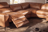 Esther Distressed Italian Aniline Leather Corner Recliner Sectional Sofa