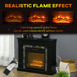 Easton Electric Mantel Wood Surround Freestanding Fireplace Heater with Overheating Protection - Black
