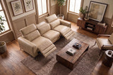 Esther Distressed Italian Aniline Leather Power Dual Recliner Sofa