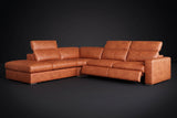 Valencia Clara Distressed Leather Recliner Sectional Sofa