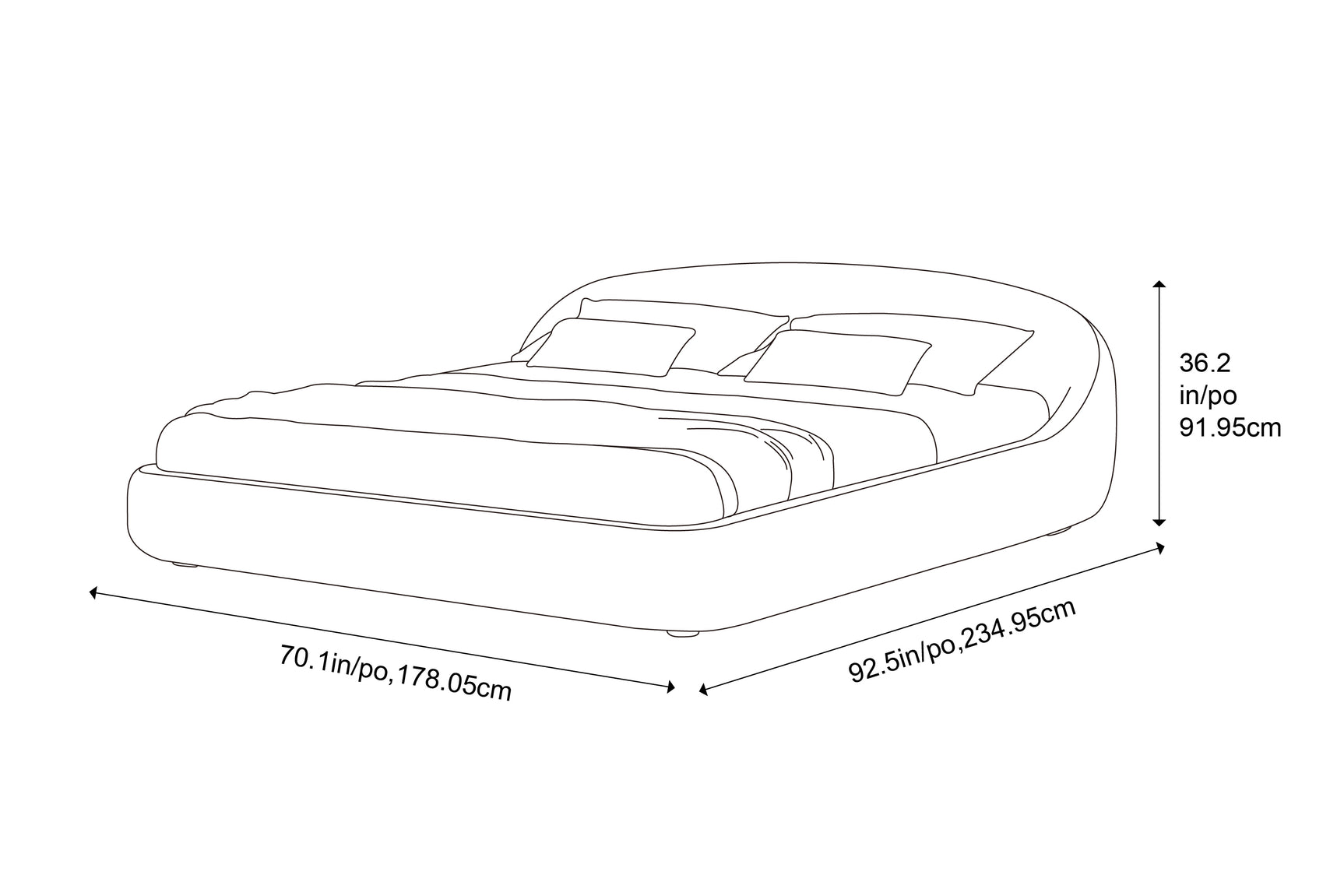 Abracci Fabric Upholstered Bed Frame