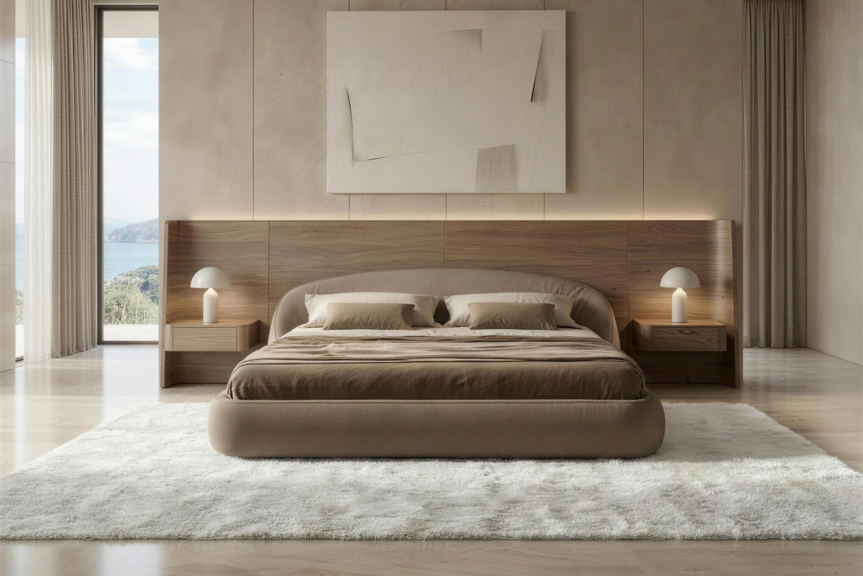 Abracci Fabric Upholstered Bed Frame