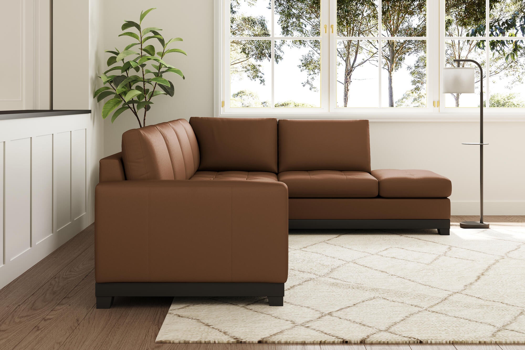 Aine Leather Corner Sectional Sofa