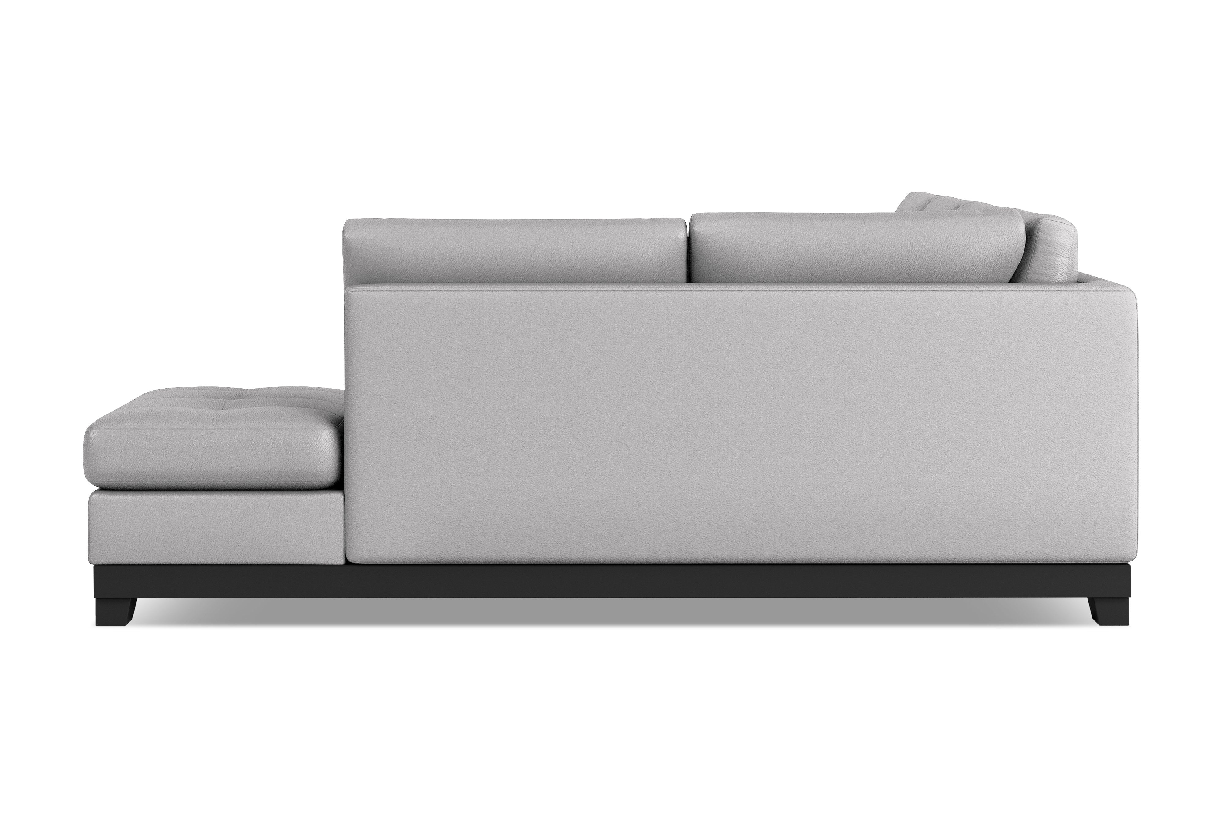 Valencia Aine Top Grain Leather Four Seats with Right Chaise Sofa, Light Grey