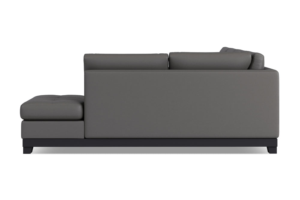 Valencia Aine Top Grain Leather Four Seats with Right Chaise Sofa, Charcoal Grey