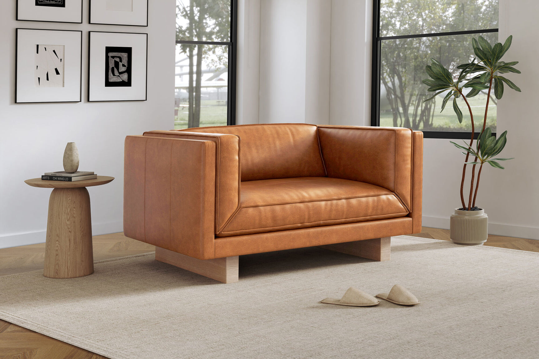 Alaina Leather Accent Chair