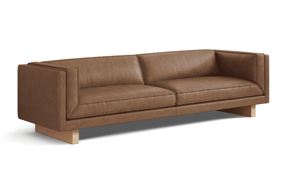 Valencia Alaina Top Grain Leather Wide Seat Sofa, Brown