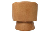 Alden leather swivel accent chair, rear view