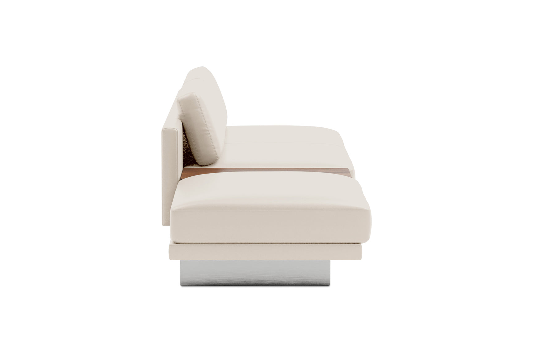 Alessandro Leather Armless Loveseat & Ottoman