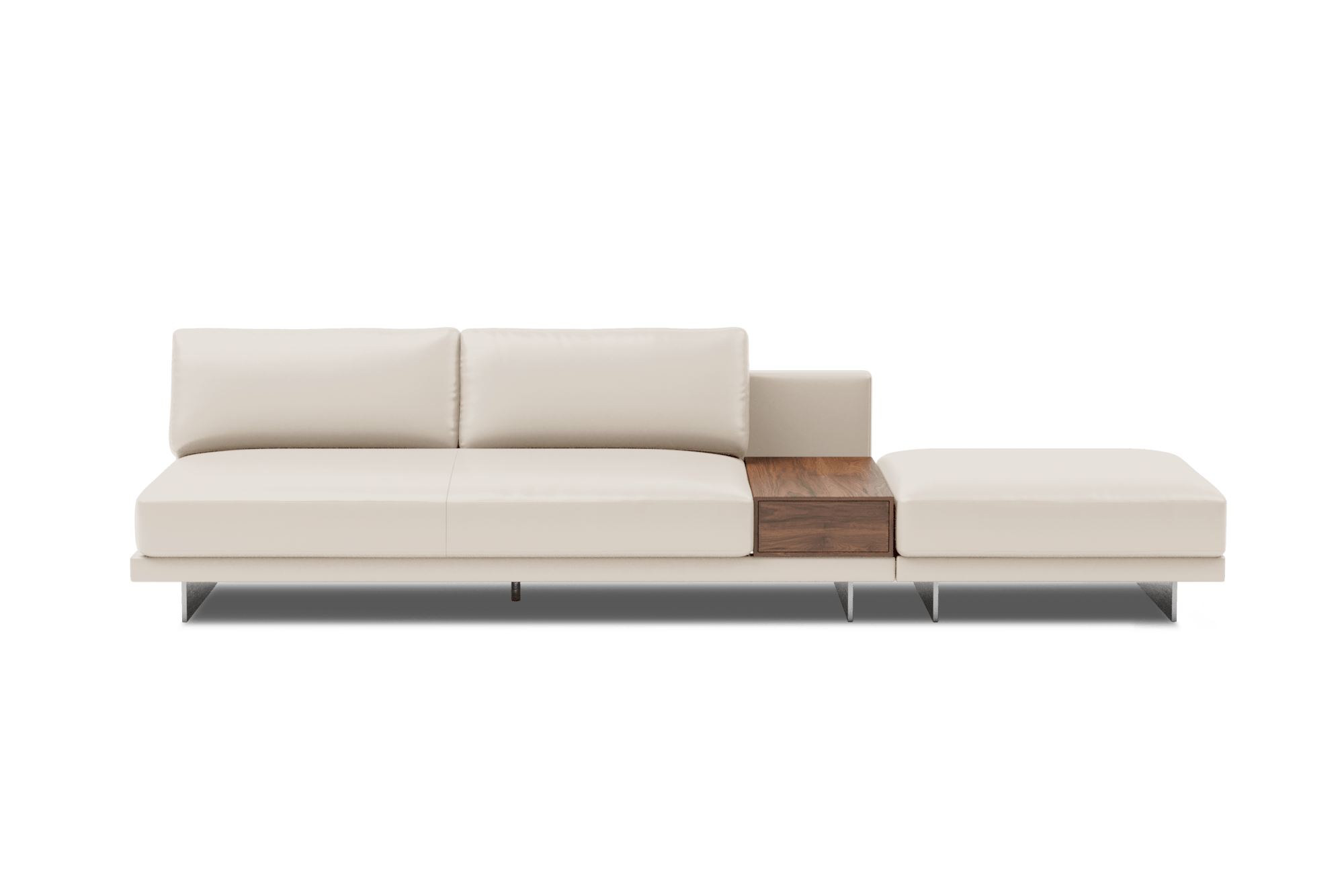Alessandro Leather Armless Loveseat & Ottoman