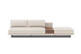 Alessandro Leather Armless Loveseat & Ottoman