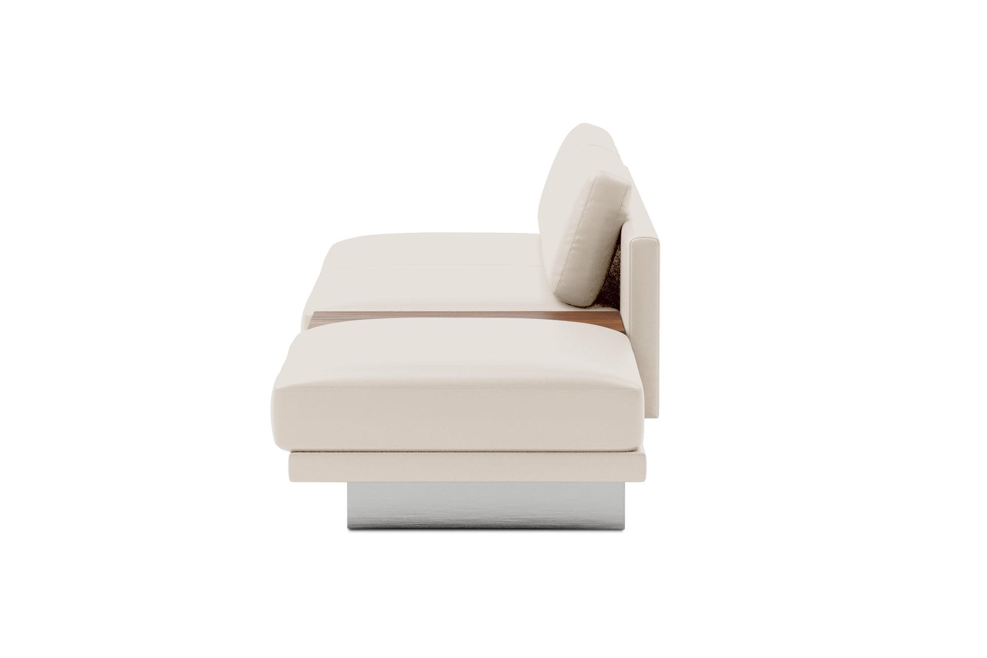 Alessandro Leather Armless Loveseat & Ottoman