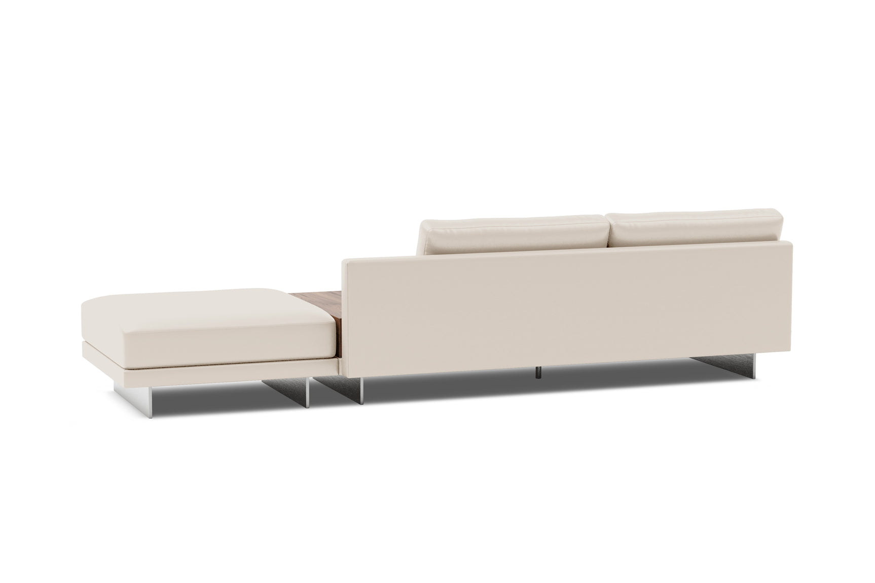Alessandro Leather Armless Loveseat & Ottoman