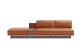 Alessandro Leather Armless Loveseat & Ottoman