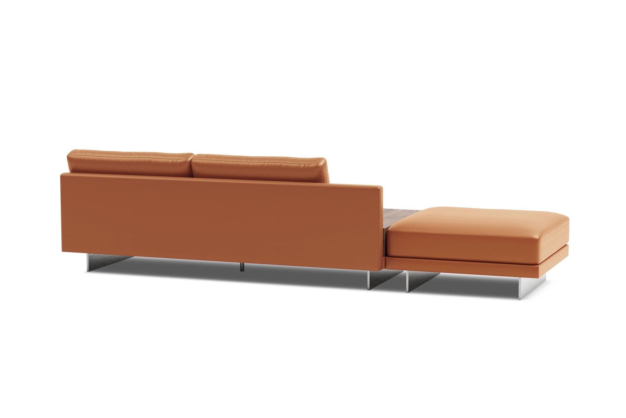 Alessandro Leather Armless Loveseat & Ottoman