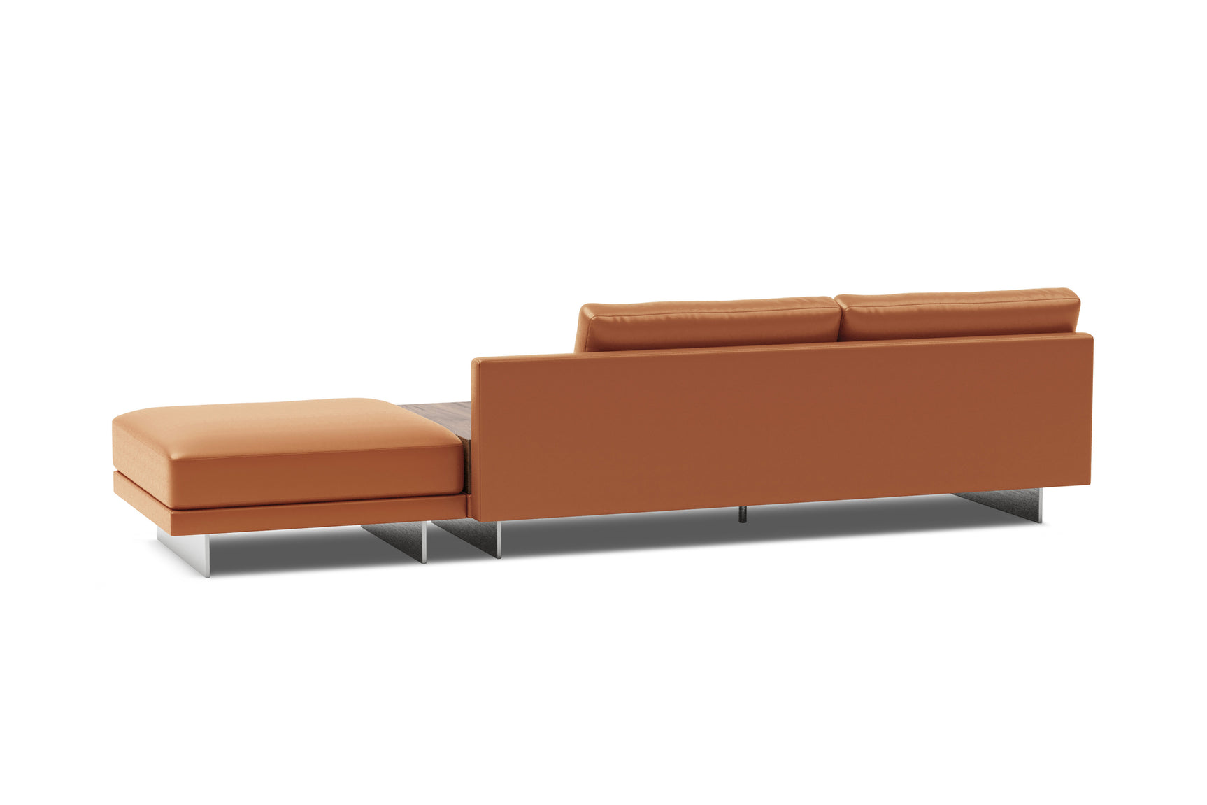 Alessandro Leather Armless Loveseat & Ottoman