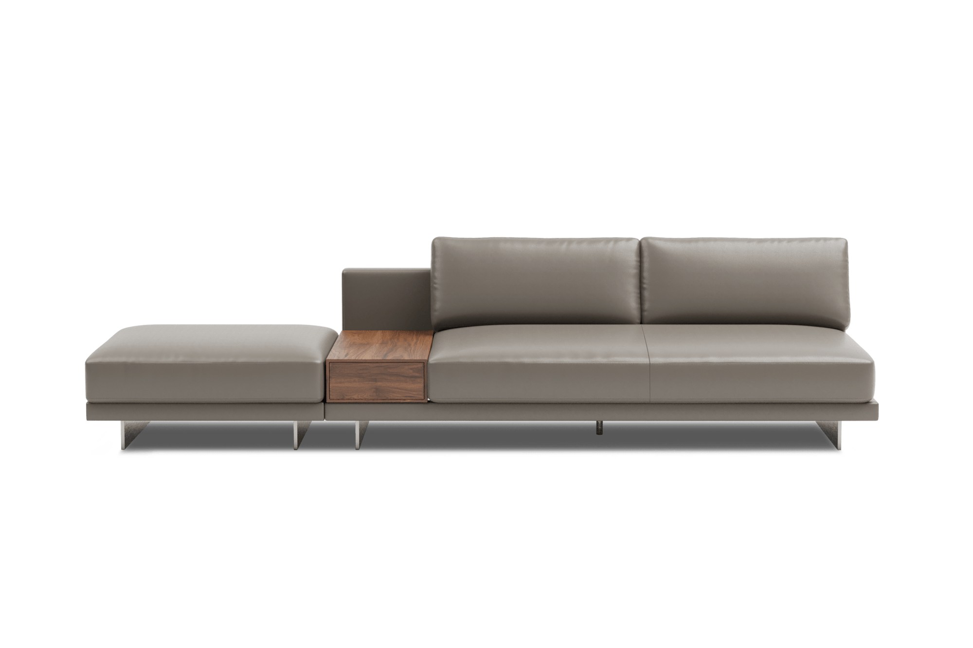 Alessandro Leather Armless Loveseat & Ottoman