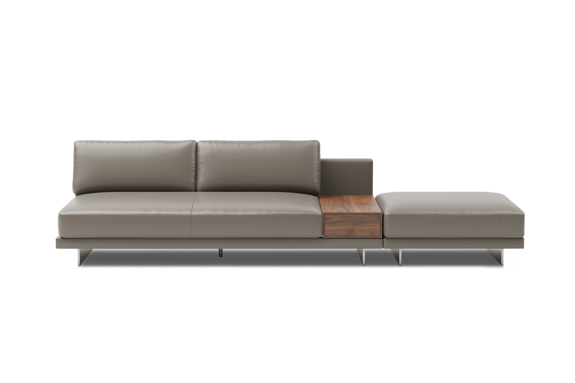 Alessandro Leather Armless Loveseat & Ottoman